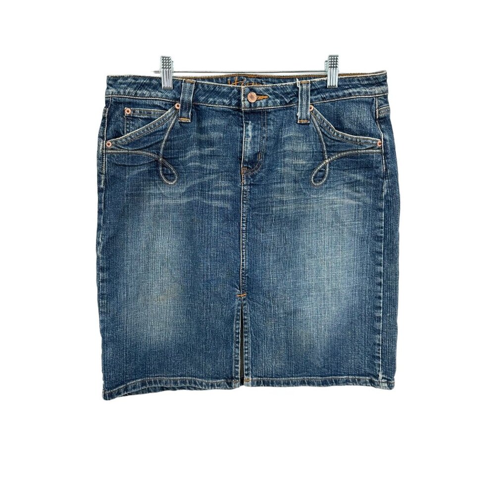Hippie Brand Denim Skirt Women Size 13 Juniors 90s Y2k Retro Pockets Split Front